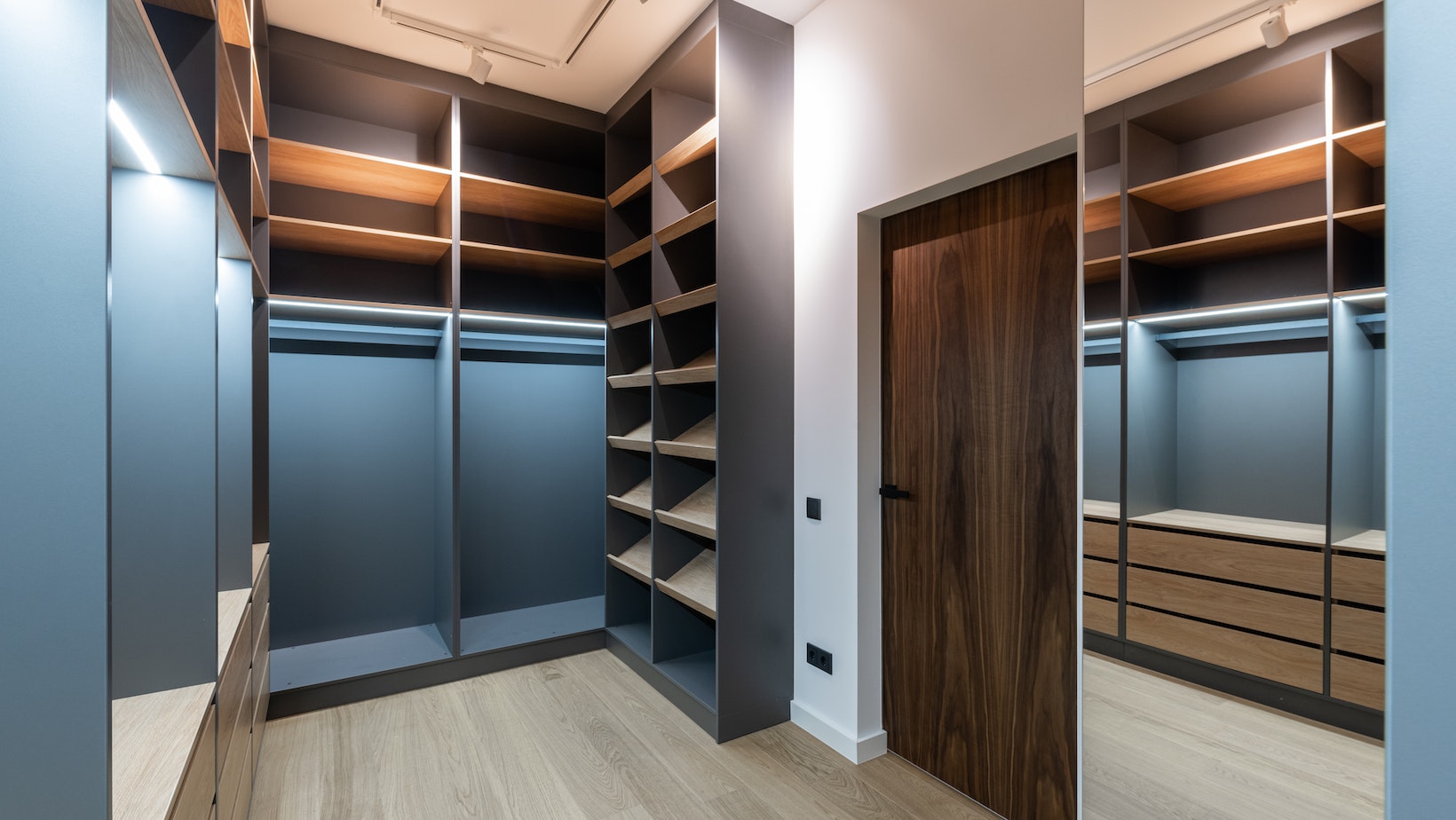 closet system with doors