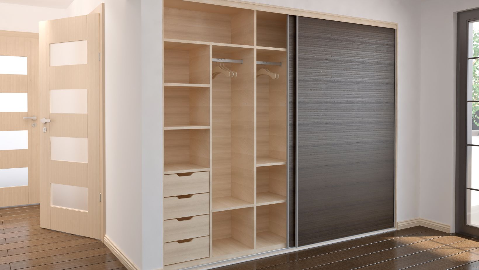 entryway coat closet with doors